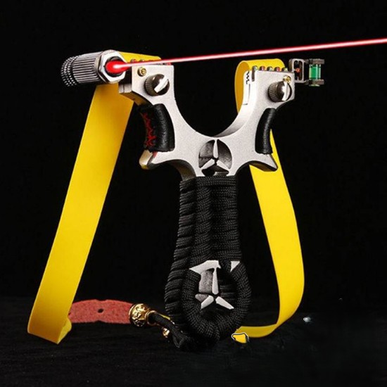Professional Resin Hunting Slingshot with Laser Sight & Flat Rubber Band